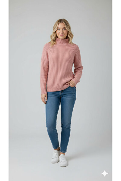 FİFTY ONE Reglan Sleeve Corded Fabric Half Fisherman Basic Knitwear Sweater