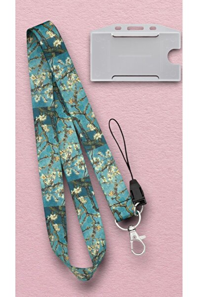 chic crazze حبل تعليق للهاتف بتصميم زهرة اللوز، حبل تعليق للرقبة، حبل تعليق ل...