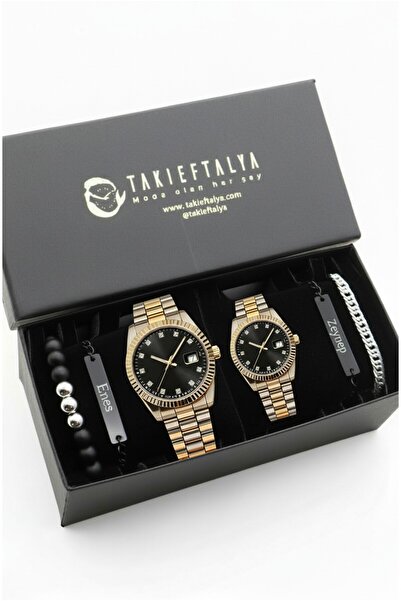 Northwatch Kişiye Özel Çift Saat ve İsimli Bileklik Seti – Sevgililer Günü He...