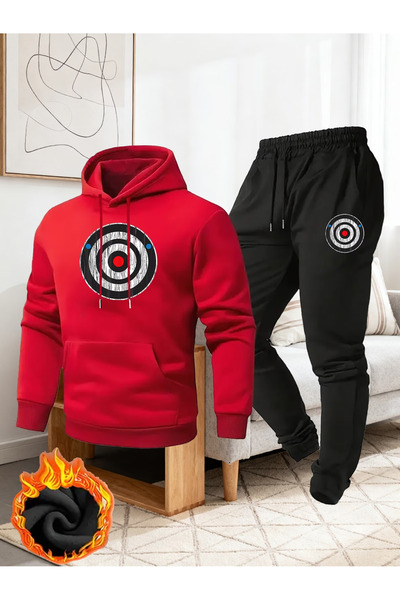 ALEYZA MODA Printed Top and Bottom Tracksuit Set Oversize Hooded