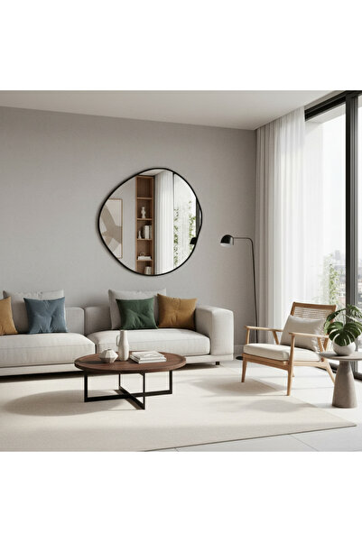 MirrorDecorArt 70cm Ahşap Çerçeveli Ofis Aynası