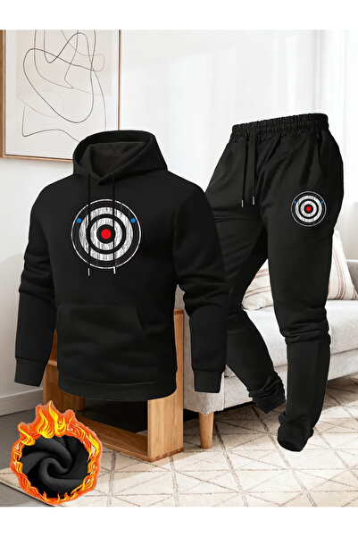 ALEYZA MODA Printed Top and Bottom Tracksuit Set Oversize Hooded