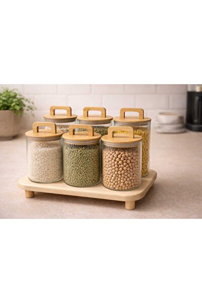 Durina Living 6-Piece Set of 3 Pieces 750 ml + 3 Pieces 1000 ml Striped Boros...