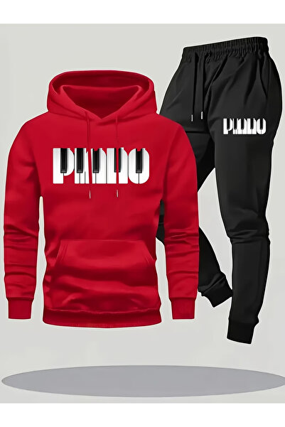 ALEYZA MODA Printed Top and Bottom Tracksuit Set Oversize Hooded