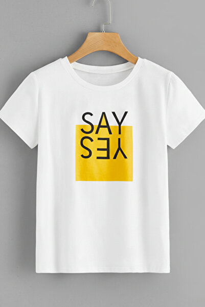 EFFRENATU Say Yes Printed Unisex Printed Combed Cotton T-Shirt