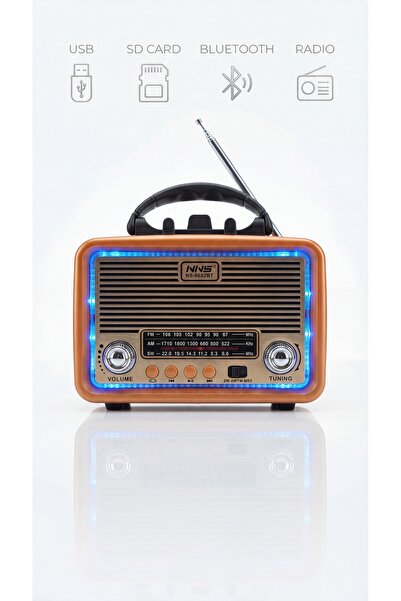 shop Nostaljik Radyo LED Işıklı USB-Sd-Bluetooth-Radyo-Aux