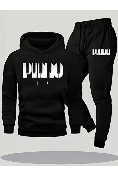 ALEYZA MODA Printed Top and Bottom Tracksuit Set Oversize Hooded