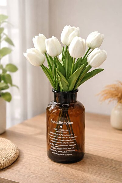 BUCOLIC Scandinavian Bloom Wet Tulip & Glass Vase Set