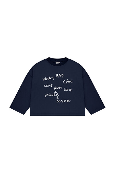 lethestudios تي شيرت باستا آند وين مطبوع بأكمام طويلة أساسي