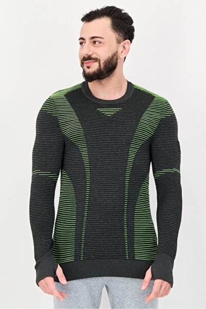 Under Armour Men Fitted Long Sleeve Outdoor Sweatshirt, Charcoal