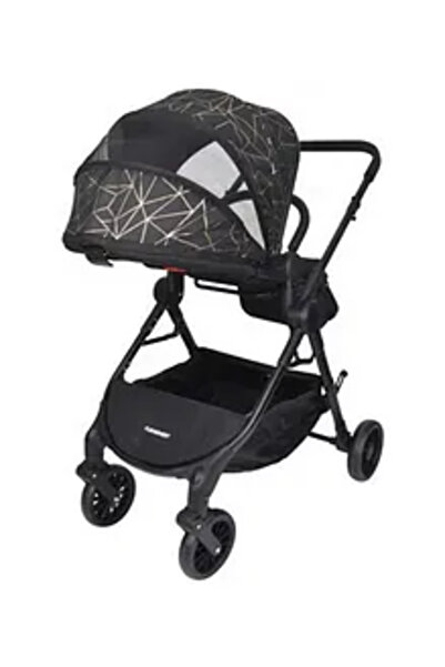 Fun Moment عربة أطفال فاخرة خفيفة الوزن قابلة للطي مع مقعد قابل للتعديل - أسود