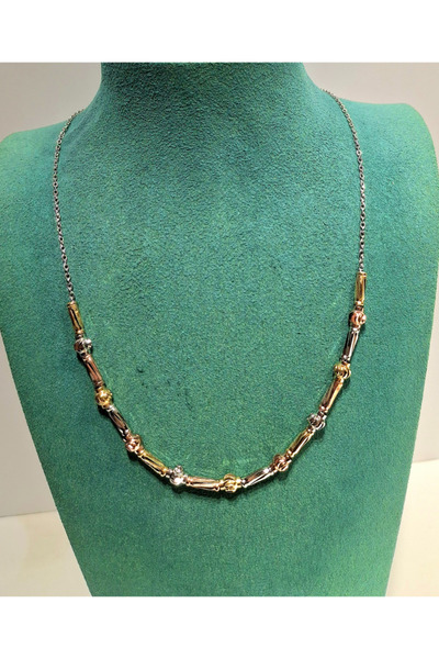 Monalisa Home قلادة فضية اللون فاخرة مزينة بالأشكال الفولاذية