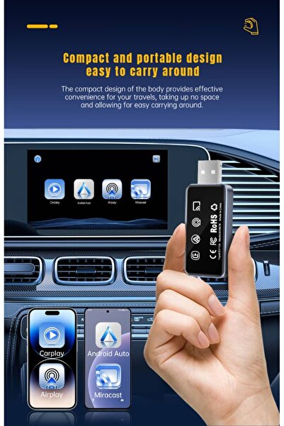 Lsc Безжичен автоматичен адаптер 4 в 1, LSC, CarPlay и Android Auto, AirPlay,...