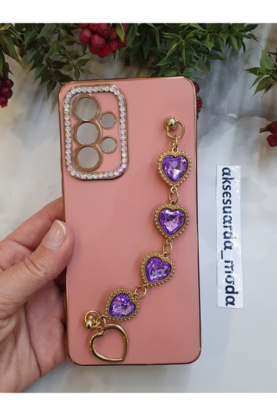 Aksesuarda Moda غطاء حماية متوافق مع سامسونج جالاكسي A53 مصنوع من حجر القلب م...