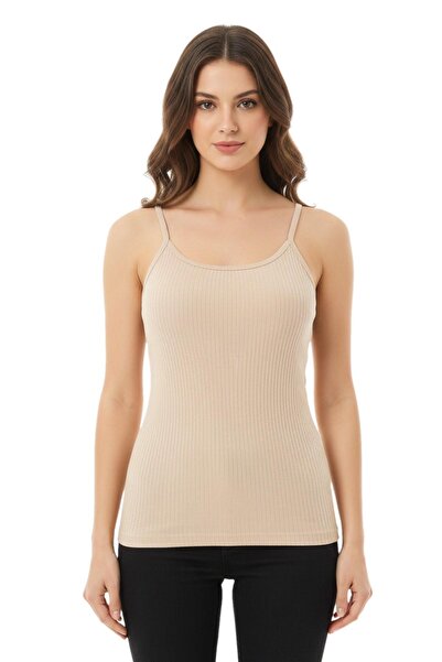 intimo Women's Colorful K Ribbed Knit Tank Top with Rope Straps Bgl-St05185