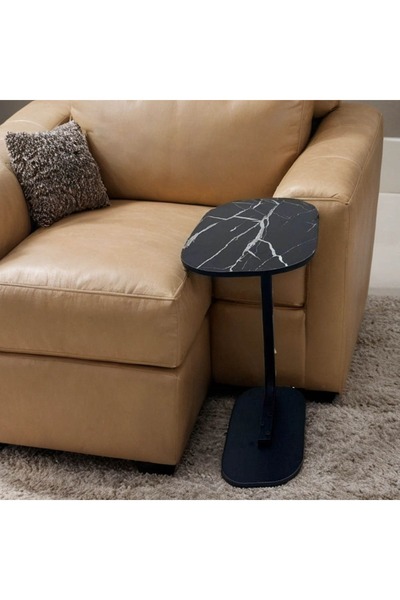 Dar Al Taraf Rectangular Service Table with Wooden Top and Metal Base