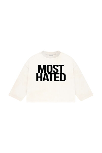 lethestudios Most Hated Baskılı Uzun Kollu Basic T-Shirt