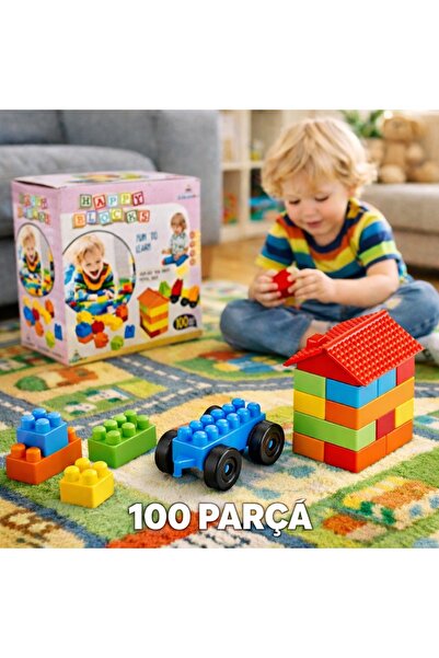 Retoys Eğitici Öğretici Oyuncak 100 Parça Blocks Yapı Taşı Blokları Beceri Ge...