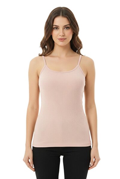 intimo Women's Colorful K Ribbed Knit Tank Top with Rope Straps Bgl-St05185
