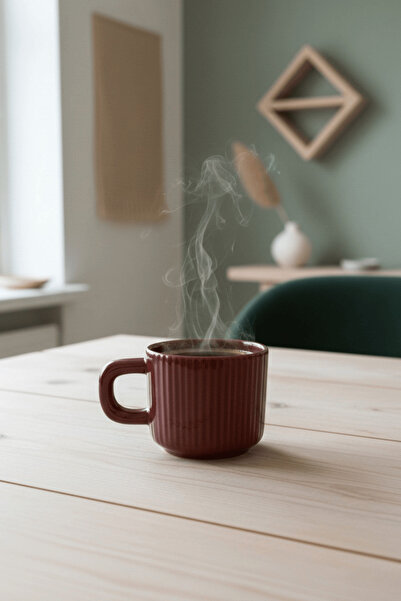 Mithra Life Handmade 260 ml Burgundy Glossy Ceramic Mug Tea Coffee Cup Mit1303