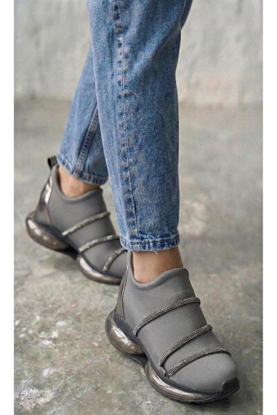 Modanizm Elan Gray Hidden Heel Sports Shoes