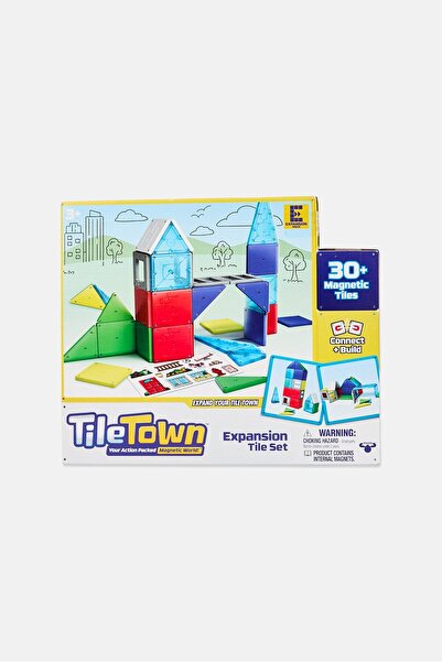 Moose Toys مجموعة بناء مباني من البلاط المغناطيسي لتوسيع مدينة البلاط