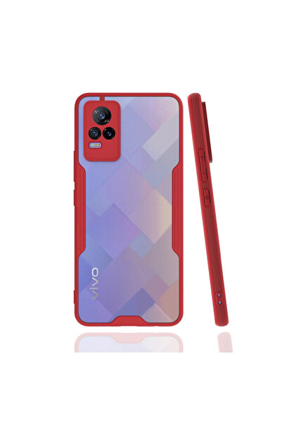 Najmaddin جراب Vivo V21e سيليكون بلاتينيوم - أحمر