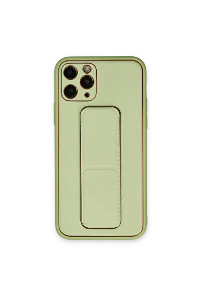 Najmaddin iPhone 11 Pro Max Case Coco Leather Stand Cover - Water Green