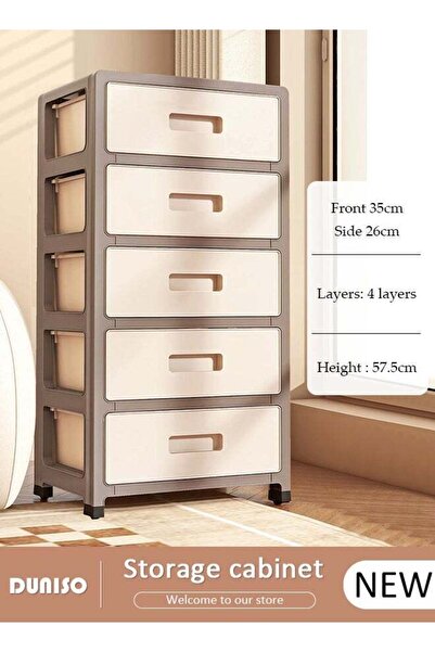 DOMEET Multipurpose Plastic 5 Layers Drawer Storage Cabinet Multifunctional D...