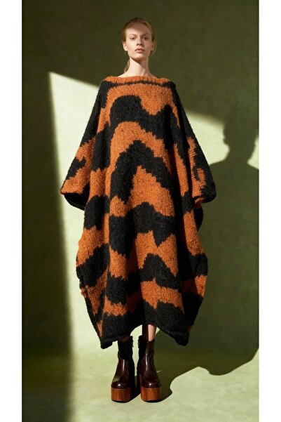 Bashaques El Örgüsü Maxi Kazak Yün Elbise