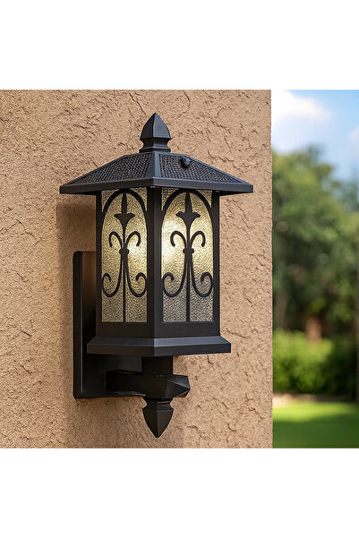 Hammer فانوس حائط جداري خارجي اسود مقاوم للعوامل الجوية