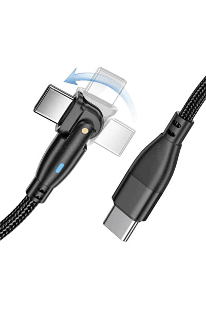 crz Încărcare rapidă tip C - Cablu tip C cu cap rotativ la 180 de grade