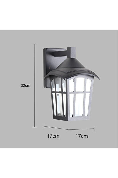 HAMER فانوس جداري خارجي كلاسيكي اسود E27