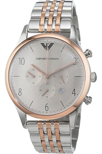 Emporio Armani Men's Quartz Watch with Grey Dial Chronograph Display and Mult...