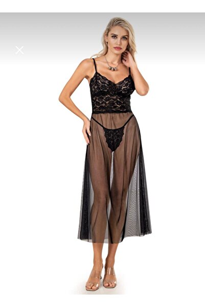 Black Rose Night Uzun tül gecelilk