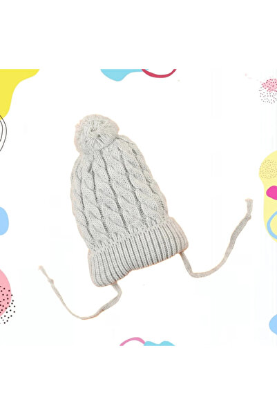 Micii Ștrumfi Căciulă tricotată pentru bebeluși 0-12 luni cu pompon