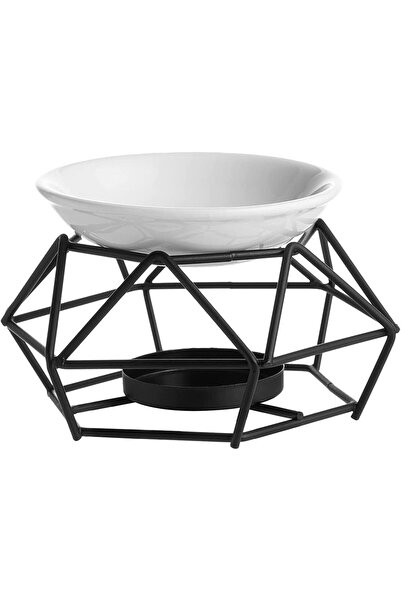 Arabest حامل شموع سيراميك رقيق ورومانسي، موقد زيت، موقد شمع معدني