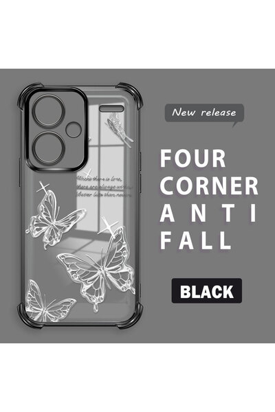 quırkshıeld Redmi Note 13 Pro Plus 5g Compatible Transparent Four-Corner Sili...