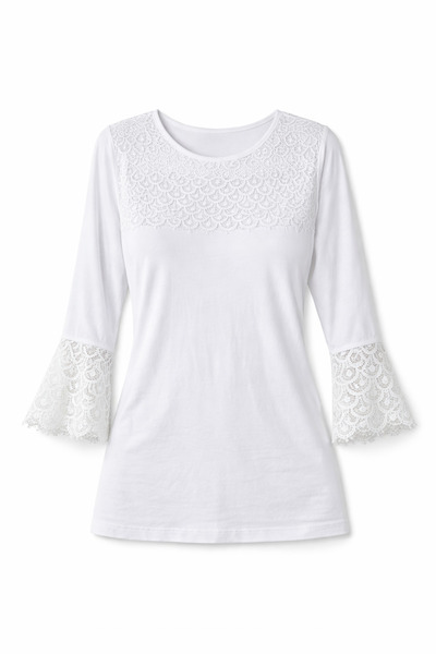 mim eşarp Pnr Collection Lycra Viscose Long Sleeve Lace Detailed White Women'...