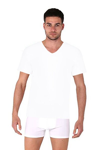 THERMOFORM Tricou cu decolteu în V pentru bărbați Bamboo, cu mânecă scurtă, m...