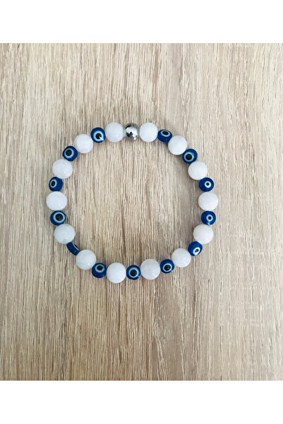 MK tasarım Real moonstone bracelet - with evil eye beads - mkt.1.101.53 relax...