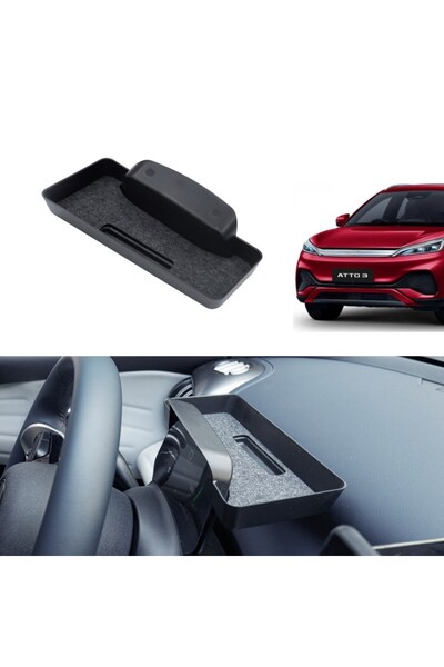 BYD Atto 3 Ön Ekran Arkası Düzenleyici - Kaymaz Yüzey Kaplamalı - Siyah