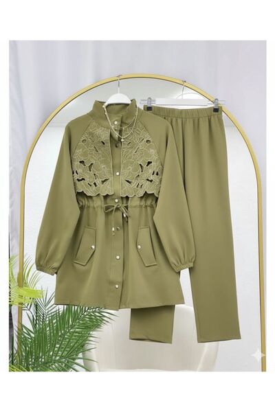 YILMAZBARMAZ Women's Laser Cut Two-Piece Set