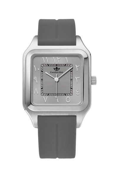Caverton Mair Caverton Mayer watch with a grey dial and rubber strap