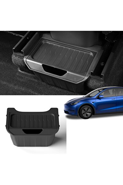 TESLA Model Y Arka Koltuk Altı Kapaklı Saklama Alanı - Siyah
