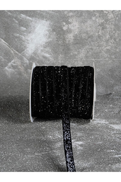 ARN Βελούδινη διακοσμητική κορδέλα 1 εκ. 3 μέτρα (μαύρη) - κορδέλα με γκλίτερ...