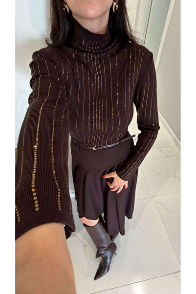 BİRCANÇİL İy Netras Brown Stone Knitwear