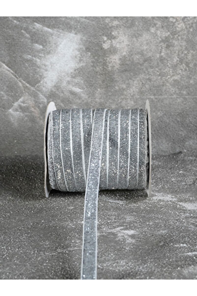 ARN Panglică decorativă din catifea de 1 cm, 3 metri (argintiu) - Panglică cu...