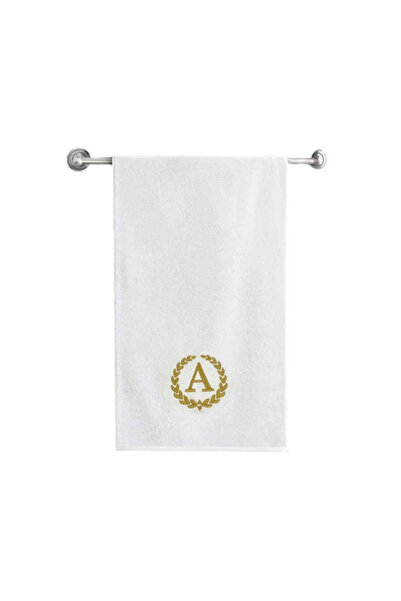 BYFT Embroidered For You منشفة حمام مزينة بحرف "A" مطرز بخيوط ذهبية من القطن،...