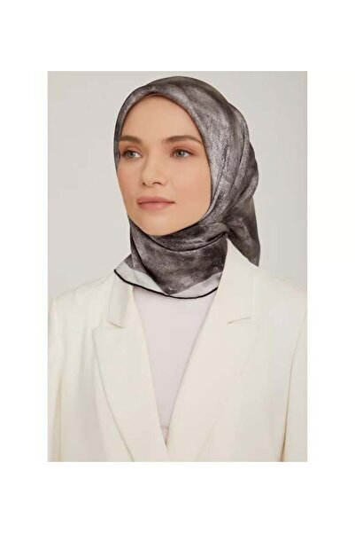 Armine Nostalji Sura Svila šal IST 8849-06 sivi batik uzorak